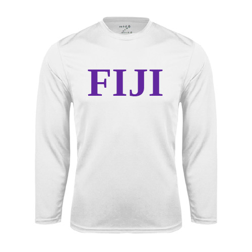 White Performance Long Sleeve Shirt-FIJI Contemporary