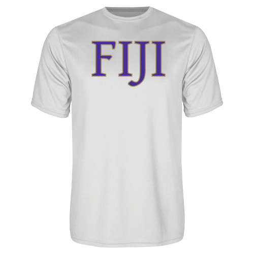 White Performance Tee-FIJI Two Color