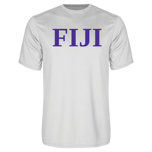 White Performance Tee-FIJI Contemporary