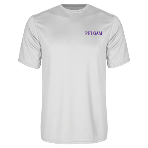 White Performance Tee-Phi Gam
