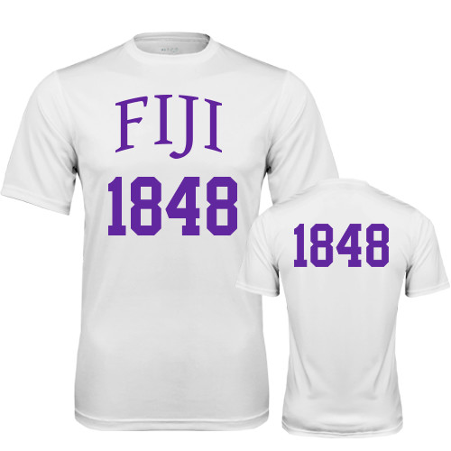 White Performance Tee-FIJI Tee w/ Number