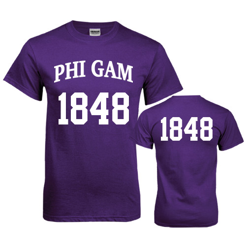 Purple T Shirt-Phi Gam Tee w/ Number
