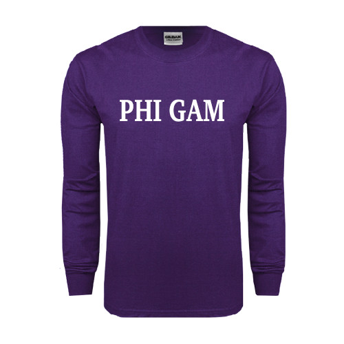 Purple Long Sleeve T Shirt-Phi Gam