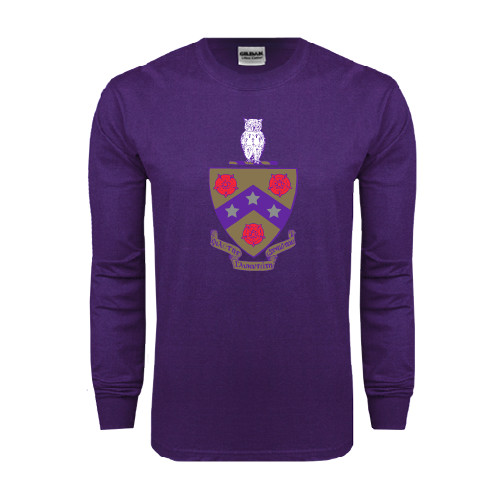 Purple Long Sleeve T Shirt-Crest