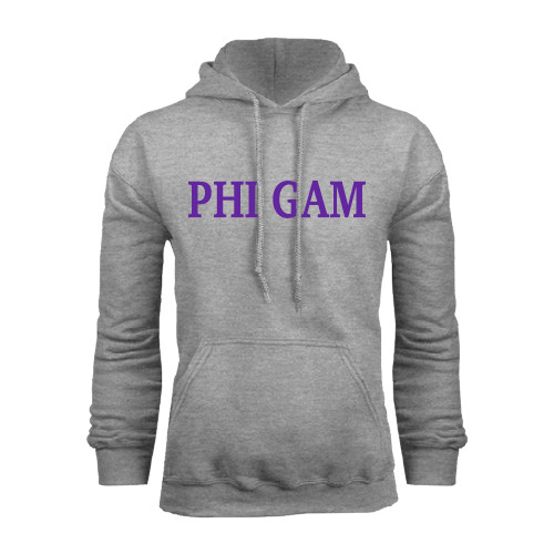 Grey Fleece Hoodie-Phi Gam