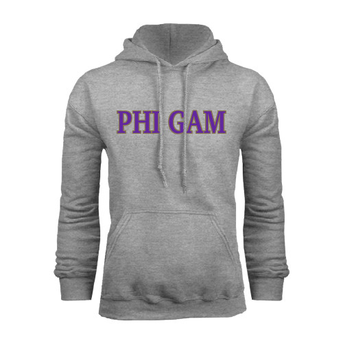 Grey Fleece Hoodie-Phi Gam Two Color