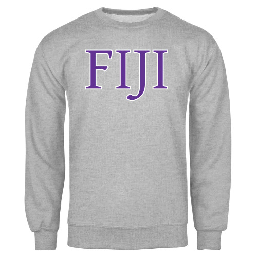 Grey Fleece Crew-FIJI Two Color