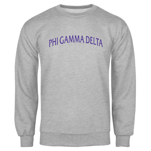 Grey Fleece Crew-Arched Phi Gamma Delta