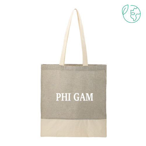  Split Recycled Grey Cotton Twill Convention Tote - Phi Gam