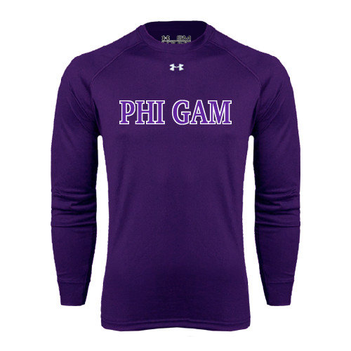 Under Armour Purple Long Sleeve Tech Tee-Phi Gam Two Color