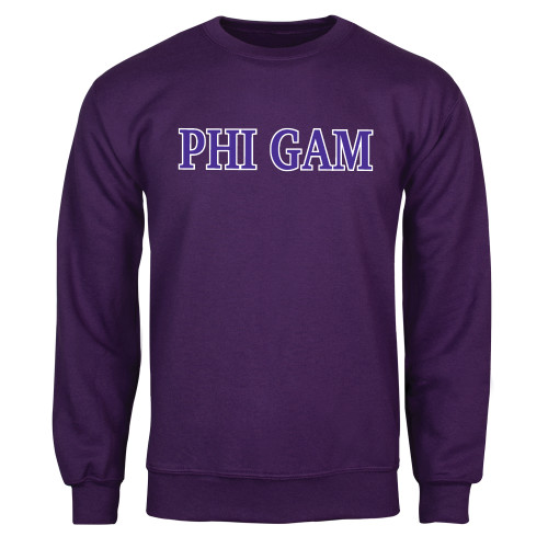 Purple Fleece Crew-Phi Gam Two Color