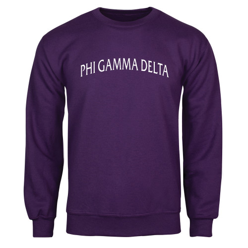 Purple Fleece Crew-Arched Phi Gamma Delta