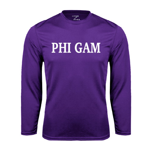 Purple Performance Long Sleeve Shirt-Phi Gam