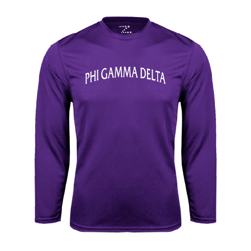 Purple Performance Long Sleeve Shirt-Arched Phi Gamma Delta