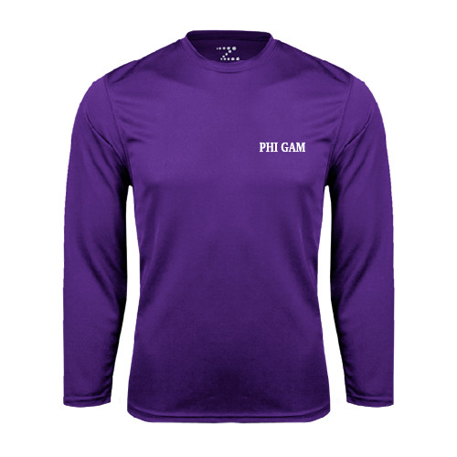  Purple Performance Long Sleeve Shirt - Phi Gam
