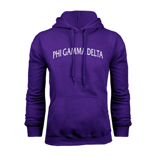 Purple Fleece Hoodie-Arched Phi Gamma Delta
