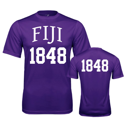 Purple Performance Tee-FIJI Tee w/ Number