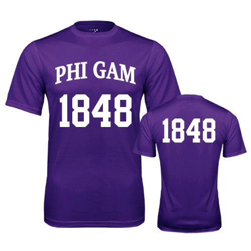 Purple Performance Tee-Phi Gam Tee w/ Number