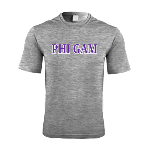  Grey Heather Performance Contender Tee - Phi Gam Two Color
