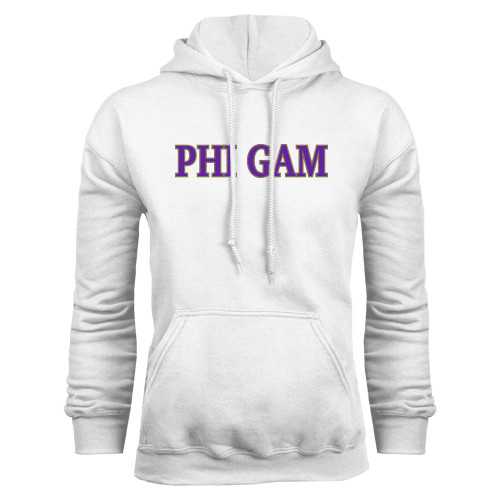 White Fleece Hoodie-Phi Gam Two Color