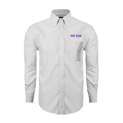 White Oxford Long Sleeve Shirt-Phi Gam