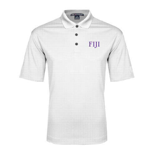 White Performance Fine Jacquard Polo-FIJI