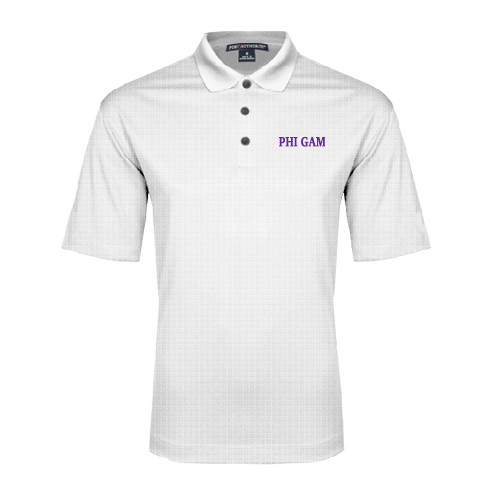 White Performance Fine Jacquard Polo-Phi Gam