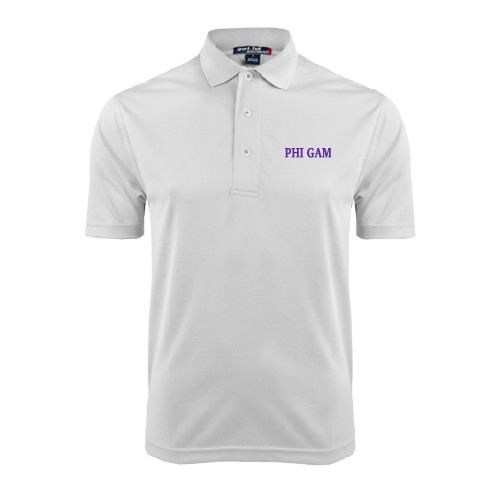 White Dry Mesh Polo-Phi Gam
