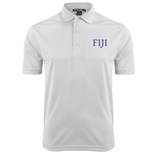 White Dry Mesh Polo-FIJI