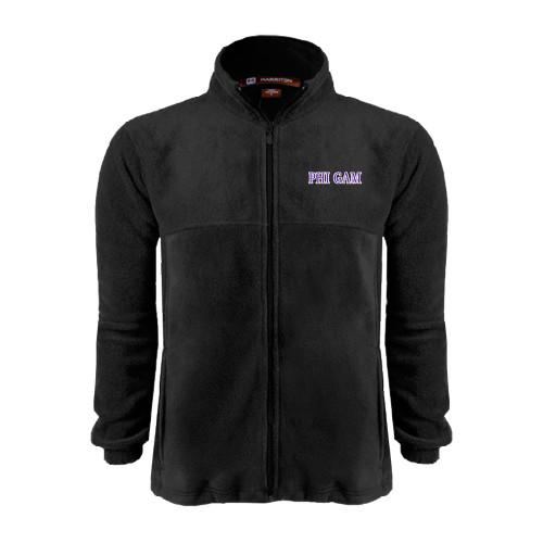 Black Fleece Full Zip Jacket-Phi Gam Two Color