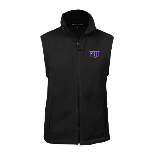 Black Fleece Full Zip Vest-FIJI Two Color