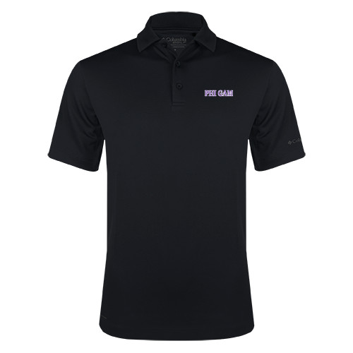 Columbia Black Omni Wick Drive Polo-Phi Gam Two Color