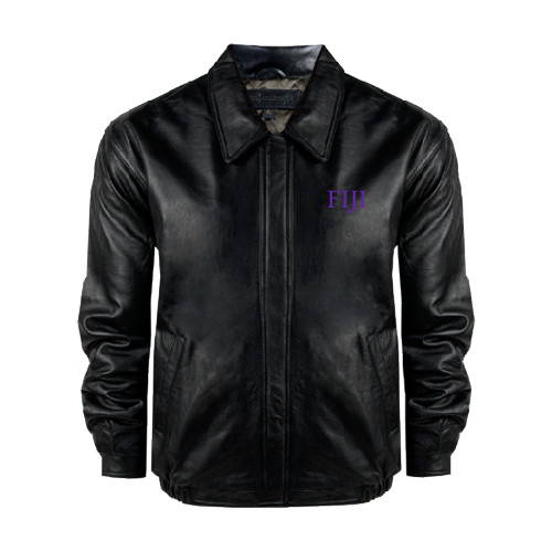 Black Buffed Bomber Jacket-FIJI