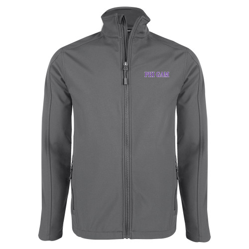 Charcoal Softshell Jacket-Phi Gam Two Color