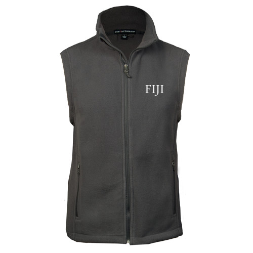 Charcoal Fleece Full Zip Vest-FIJI
