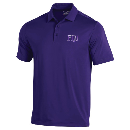 Under Armour Purple T2 Performance Polo-FIJI Two Color
