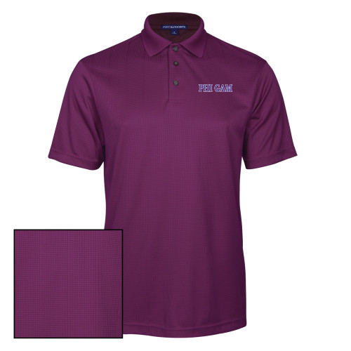 Purple Performance Fine Jacquard Polo-Phi Gam Two Color