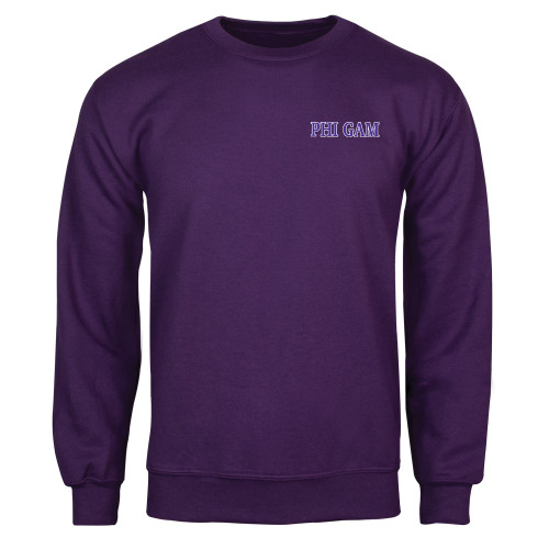 Purple Fleece Crew-Phi Gam Two Color
