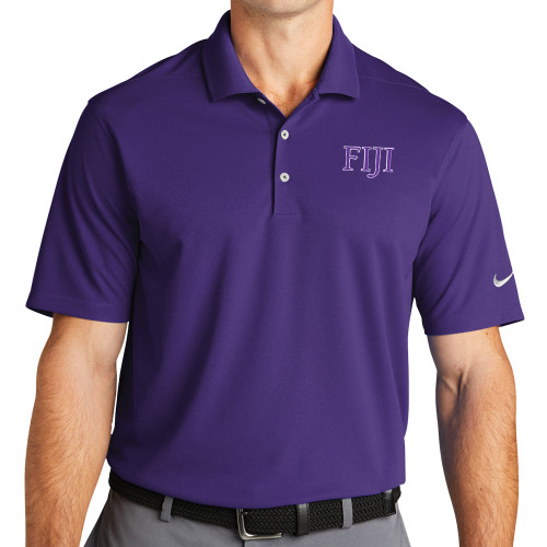 Nike Purple Dri Fit Micro Pique 2.0 Polo-FIJI Two Color
