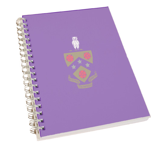 Clear 7 x 10 Spiral Journal Notebook-Phi Gam