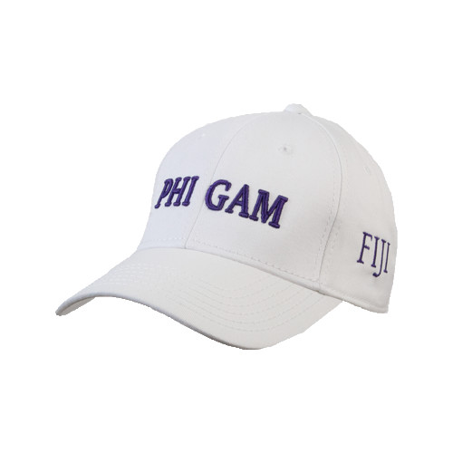 White Structured Adjustable Pro Style Hat-Phi Gam