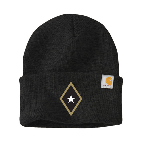 Carhartt Coal Heather Knit Beanie w/Cuff-Diamond and Star