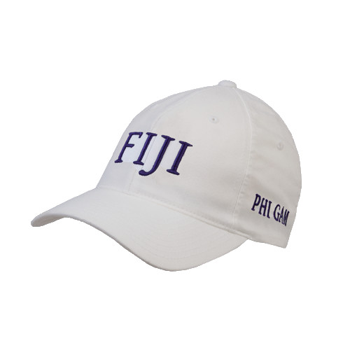 White Flexfit Structured Low Profile Hat-FIJI