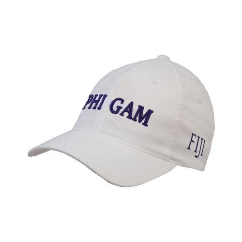 White Flexfit Structured Low Profile Hat-Phi Gam