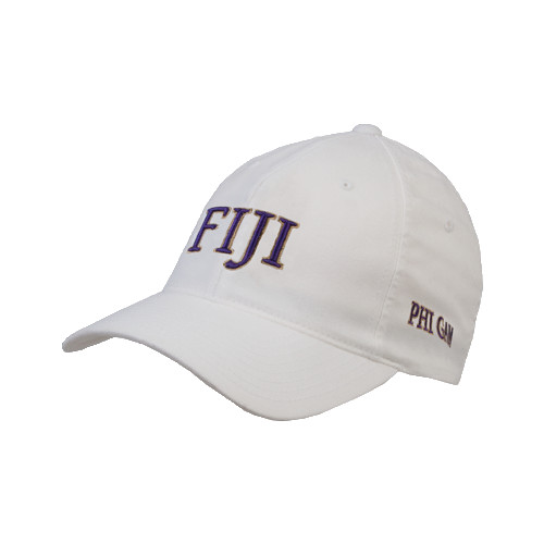 White Flexfit Structured Low Profile Hat-FIJI Two Color