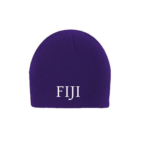 Purple Knit Beanie-FIJI