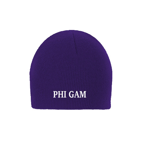 Purple Knit Beanie-Phi Gam