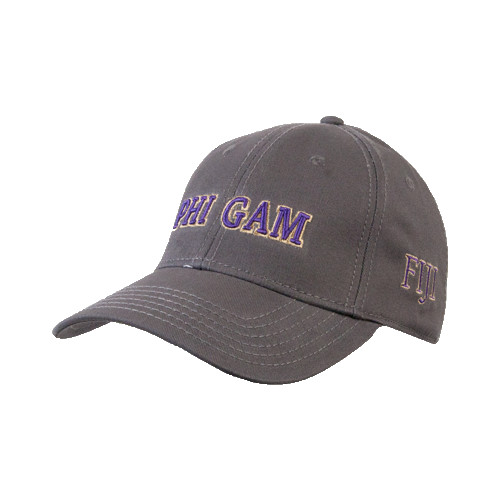 Charcoal Structured Adjustable Pro Style Hat-Phi Gam Two Color