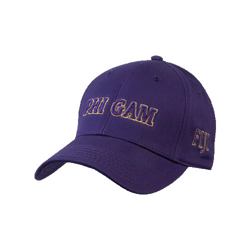 Purple Structured Adjustable Pro Style Hat-Phi Gam Two Color