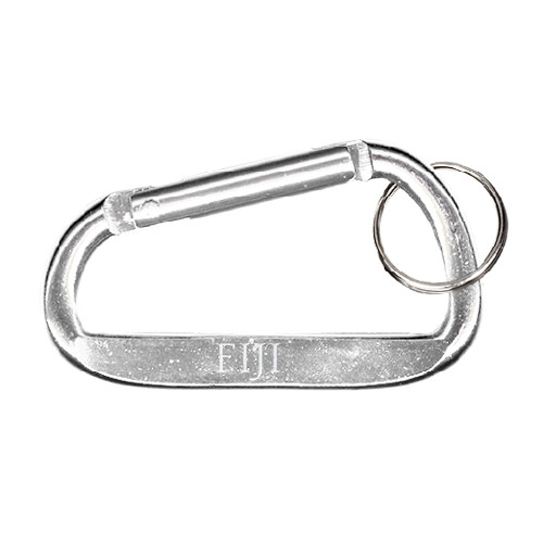  Silver Carabiner with Split Ring - FIJI Engraved